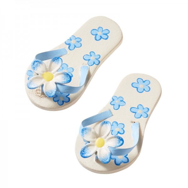 Flip Flops hellblau mit Blume und Punkten