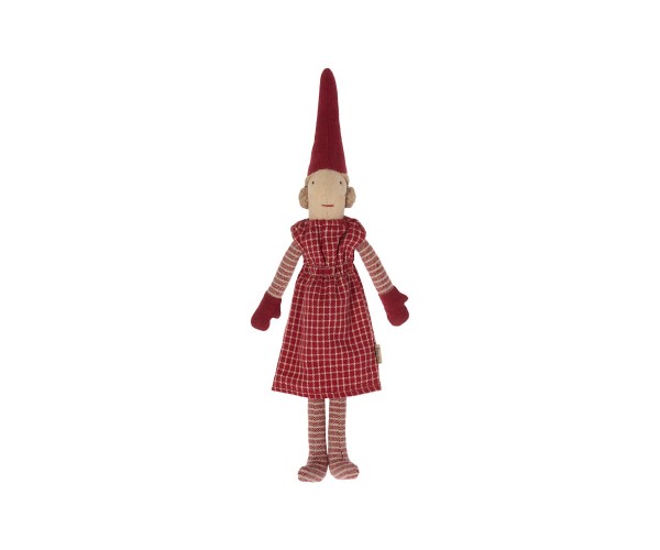 Maileg - Kleiner Wichtelmädchen mit Magnethänden Kleid rot