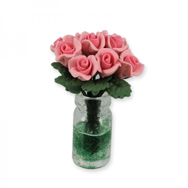Rosenstrauss in Vase rosa